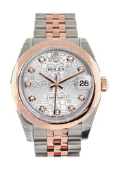 Rolex Datejust 31 Silver Jubilee Diamond Dial 18K Rose Gold Two Tone Ladies Watch 178241 / None