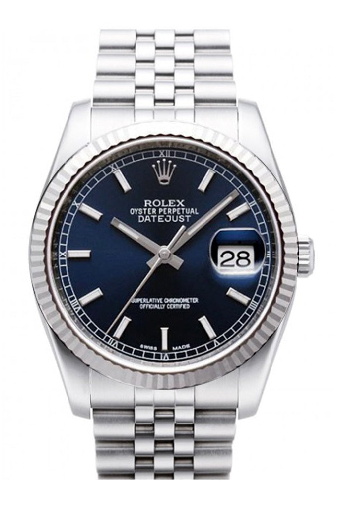 Rolex datejust 36mm white gold bezel on sale