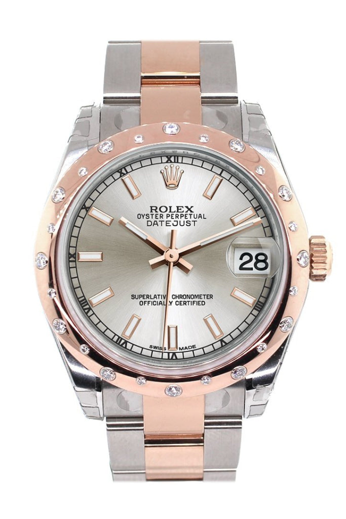 Rolex 178341 Datejust 31 Silver Dial Diamond Bezel Ladies WatchGuyNYC