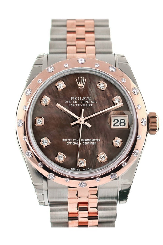 Rolex 178341 Datejust 31 Black Mother of Pearl Diamond Dial