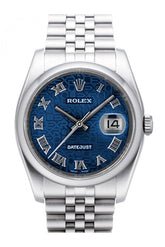 Rolex Datejust 36 Blue Jubilee Dial Stainless Steel Mens Watch 116200 / None