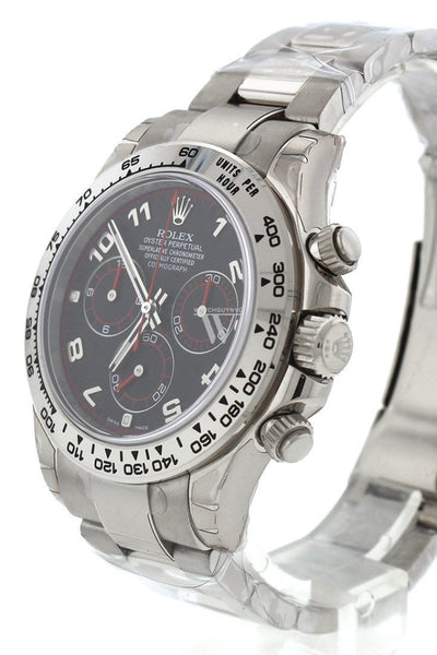 Rolex daytona white gold arabic dial sale