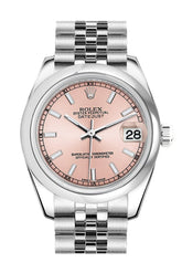 Rolex Datejust 31 Pink Dial Stainless Steel Jubilee Ladies Watch 178240 / None