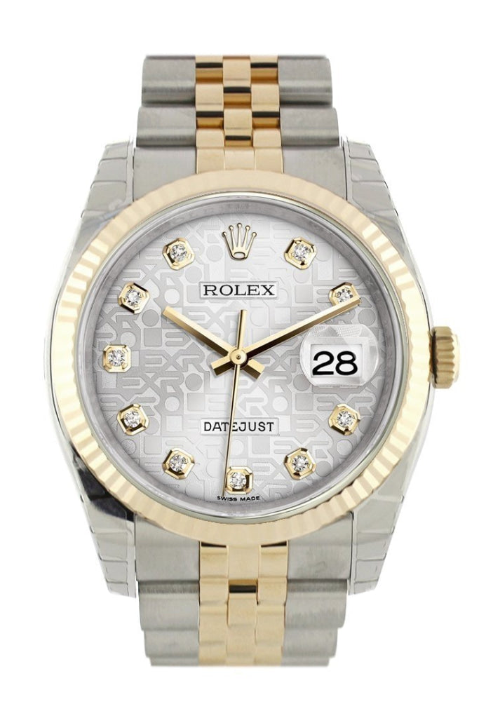 Rolex 116233 Datejust 36 Silver Jubilee Diamond Dial Watch | WatchGuyNYC