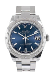Rolex Datejust 31 Blue Dial Dome Set With Diamonds Bezel Ladies Watch 178344 / None