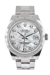Rolex Datejust 31 White Mother Of Pearl Diamond Dial Dome Set With Diamonds Bezel Ladies Watch