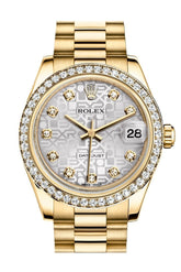 Rolex Datejust 31 Silver Jubilee Diamond Dial Bezel 18K Yellow Gold President Ladies Watch 178288 /