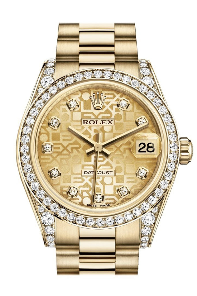 Rolex Datejust 31 Champagne Jubilee Dial Diamond Bezel Lug 18k