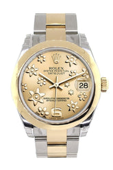 Rolex Datejust 31 Champagne Floral Motif Roman Dial 18K Gold Two Tone Ladies 178243 / None Watch