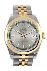 Rolex Datejust 31 Silver Dial 18K Gold Two Tone Jubilee Ladies Watch 178243 / None