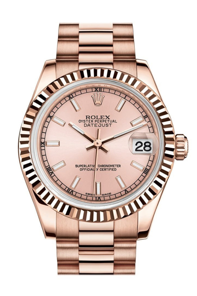 Rolex 178275 Datejust 31 Pink Dial 18k Gold President WatchGuyNYC