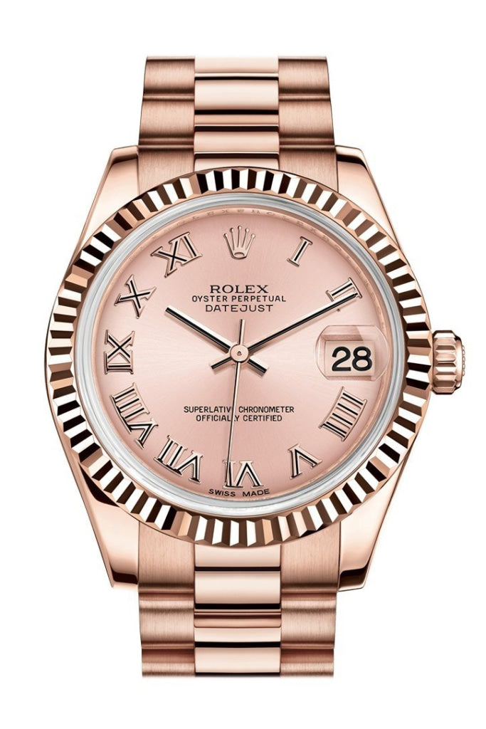 Rolex 178275 Datejust 31 Pink Dial 18k Everose Gold President