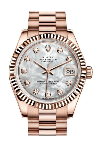 Rolex 178275 Datejust 31 Pearl Large VI Diamond Dial 18k Everose