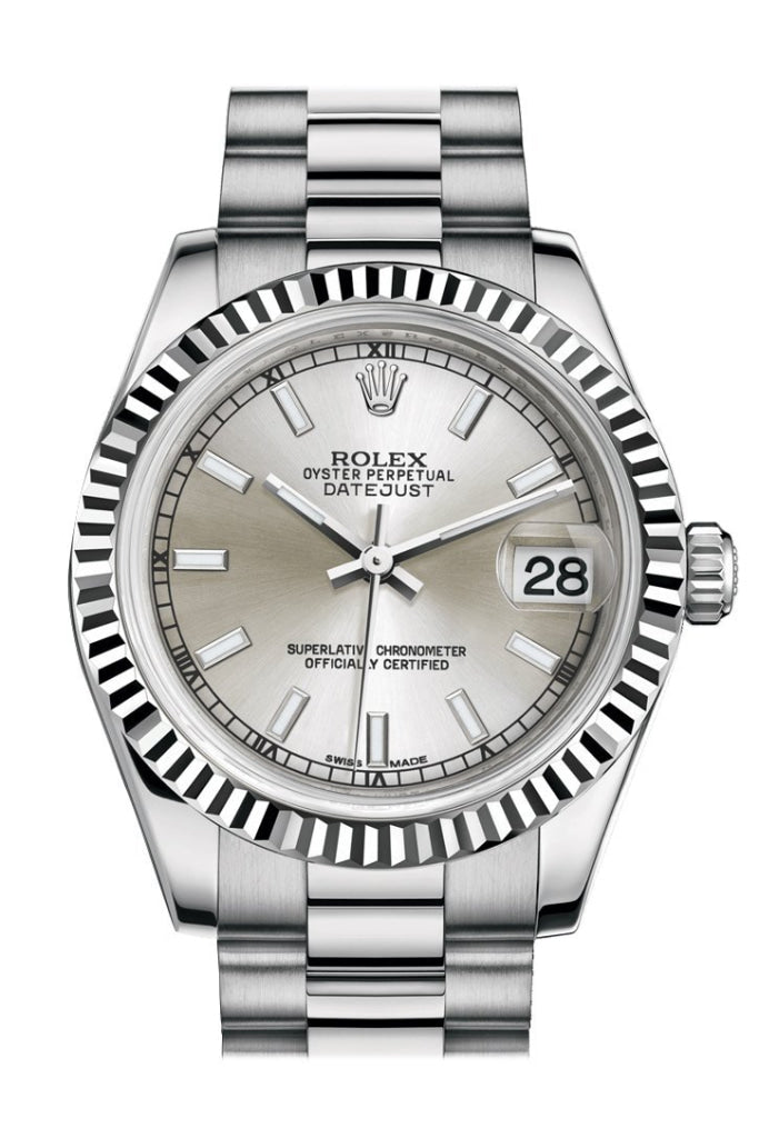 Rolex datejust 31 silver dial on sale