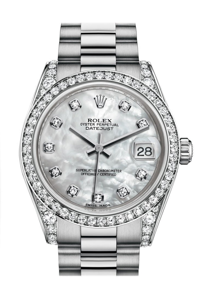 Rolex 178159 Datejust 31 White mother of pearl Large VI Dial