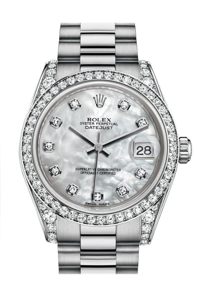 Rolex 178159 Datejust 31 White mother of pearl Large VI Dial