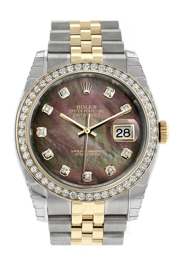 Rolex black mother new arrivals of pearl diamond dial