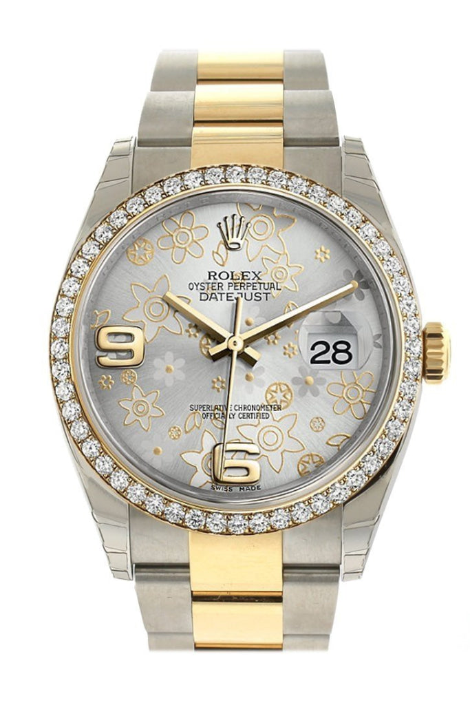 ROLEX 116243 Datejust 36 Silver Dial Diamond Ladies watch WatchGuyNYC