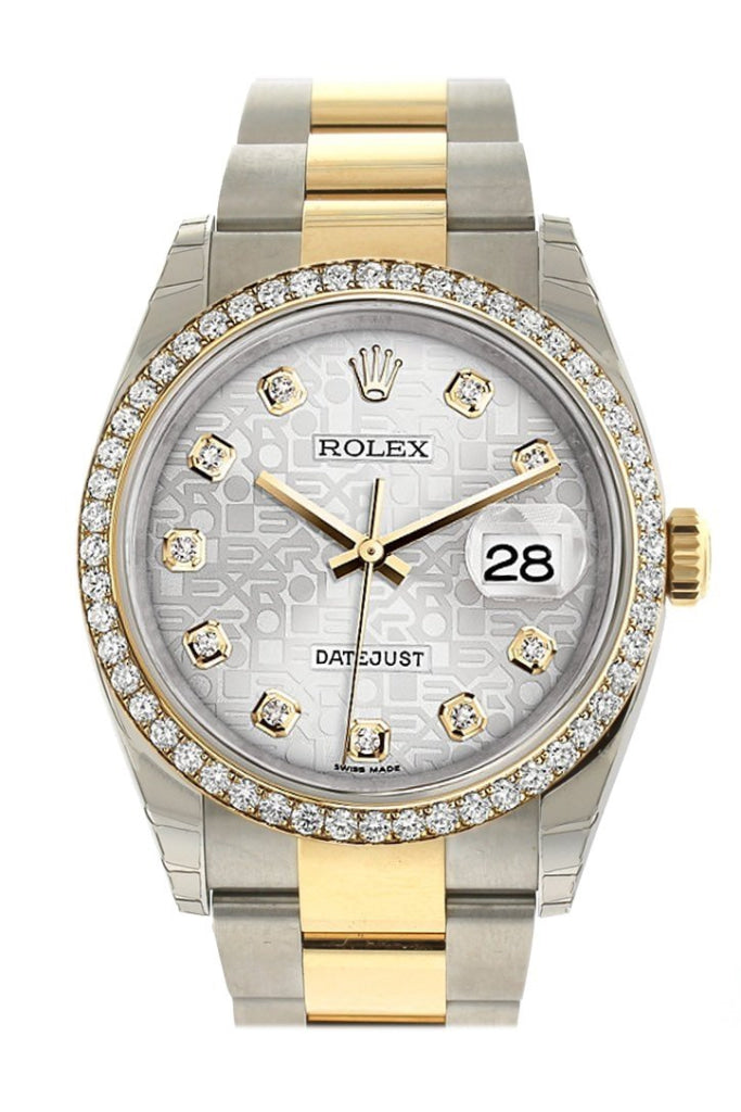 Rolex 116243 Datejust 36 Silver Jubilee Dial Diamond Ladies Watch WatchGuyNYC