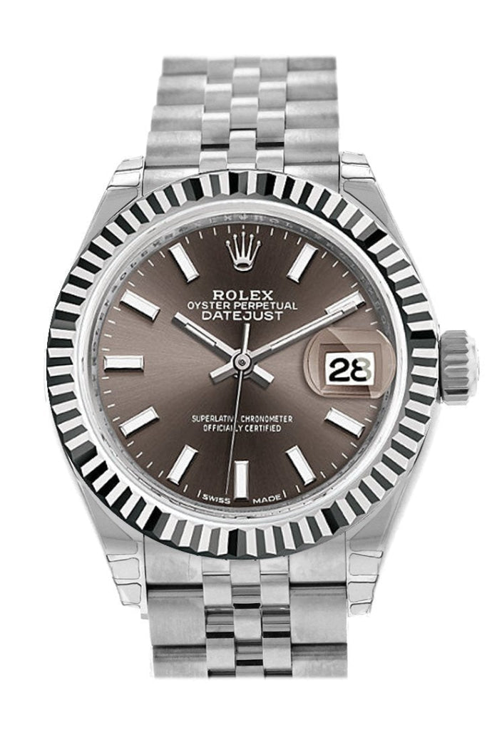 Rolex 279174 Datejust 28 Dark Grey Dial Jubilee Ladies Watch WatchGuyNYC