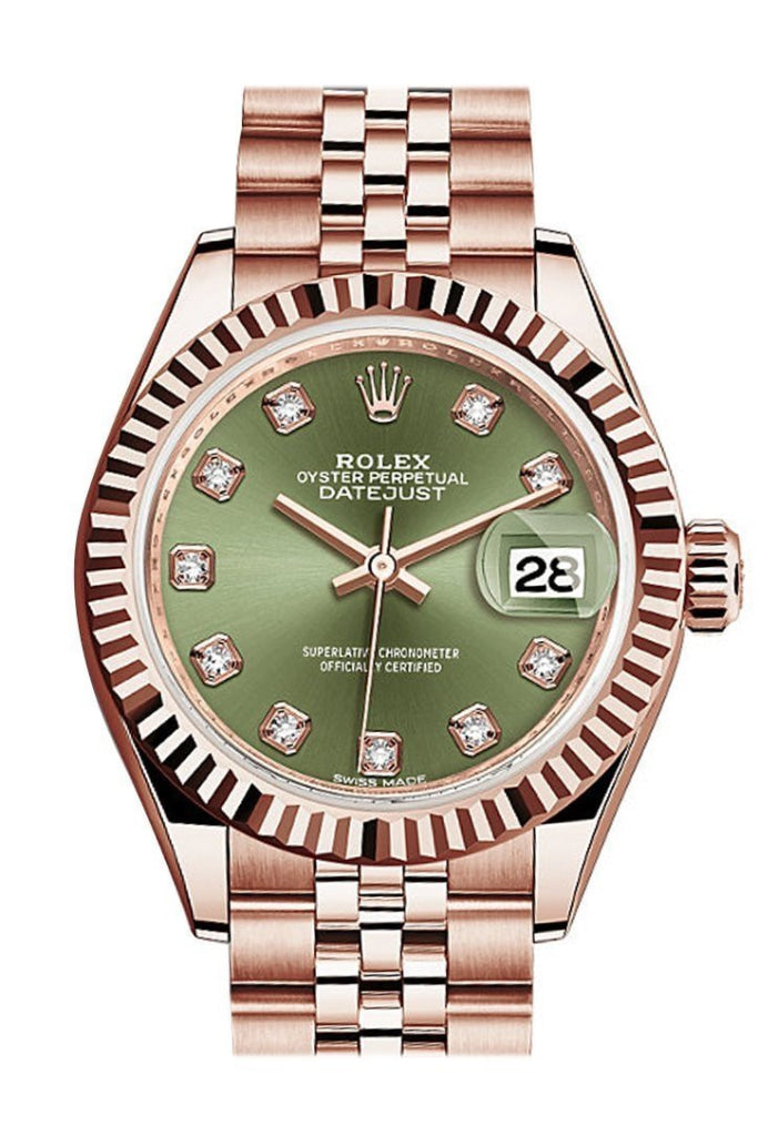 Rolex datejust green dial deals