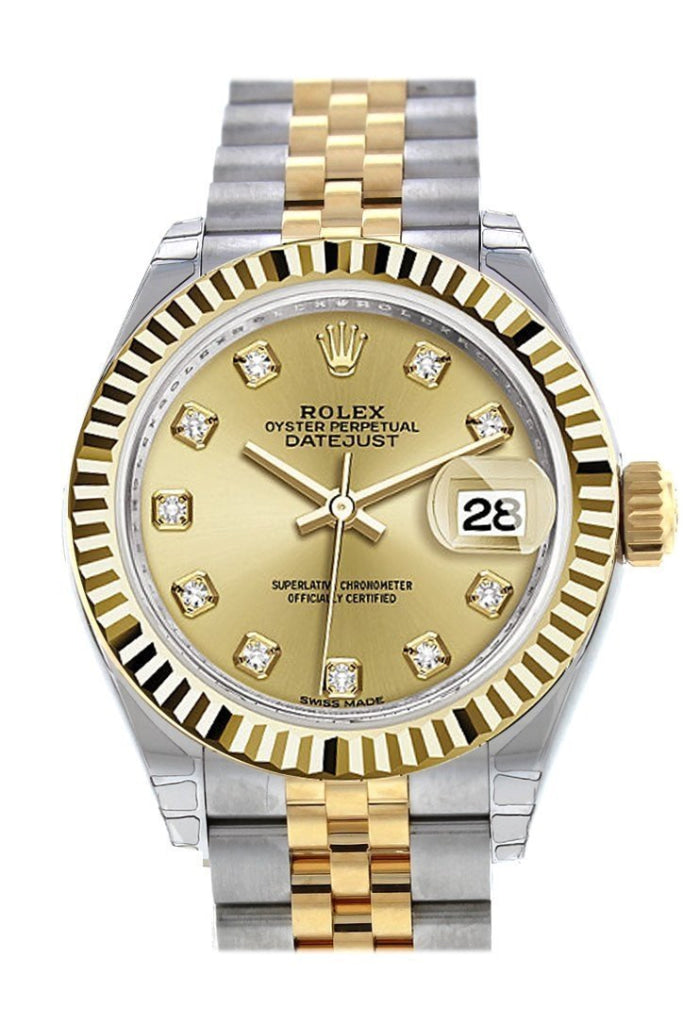 Rolex oyster sale two tone women's