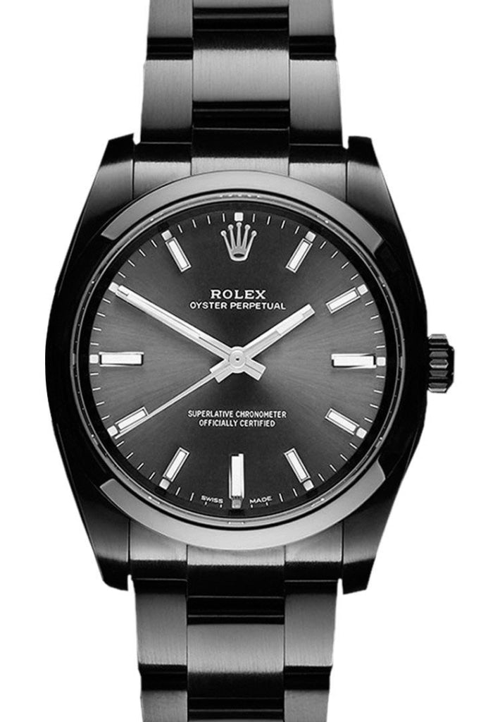 uærlig blive irriteret Stænke ROLEX Custom Black-pvd Oyster Perpetual 114300 | WatchGuyNYC