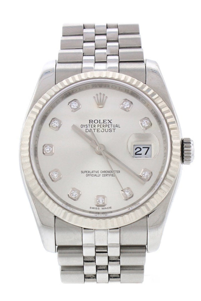 Pre Owned Rolex Datejust 36 18K White Gold 116234 Pre Owned WatchGuyNYC Silver None
