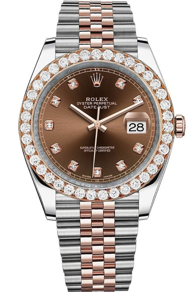 Rolex Custom Diamond Bezel Datejust 41 Rose Gold Men s 126331 WatchGuyNYC