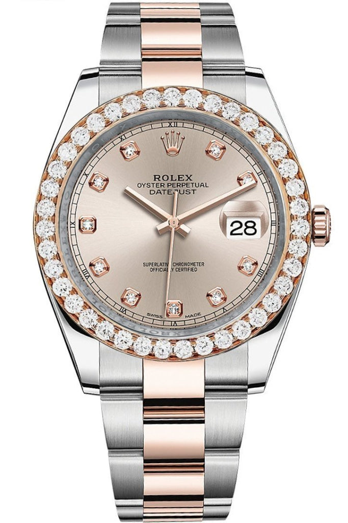 Rolex Custom Diamond Bezel Datejust 41 Rose Gold 126331 WatchGuyNYC