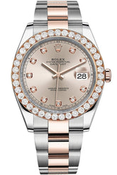 Rolex Custom Diamond Bezel Datejust 41Mm Sundust Set With Dial Two Tone Oyster Mens Watch 126331 /