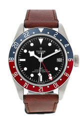 Tudor Black Bay Automatic Dial Mens Gmt Brown Leather Watch 79830Rb
