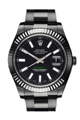 Rolex Black-Pvd Datejust Black Dial Stainless Steel Boc Coating Oyster Mens Watch 116334 Pvd