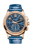 Patek Philippe Complication Sunburst Blue Rose Gold Dial Watch 5905R-010
