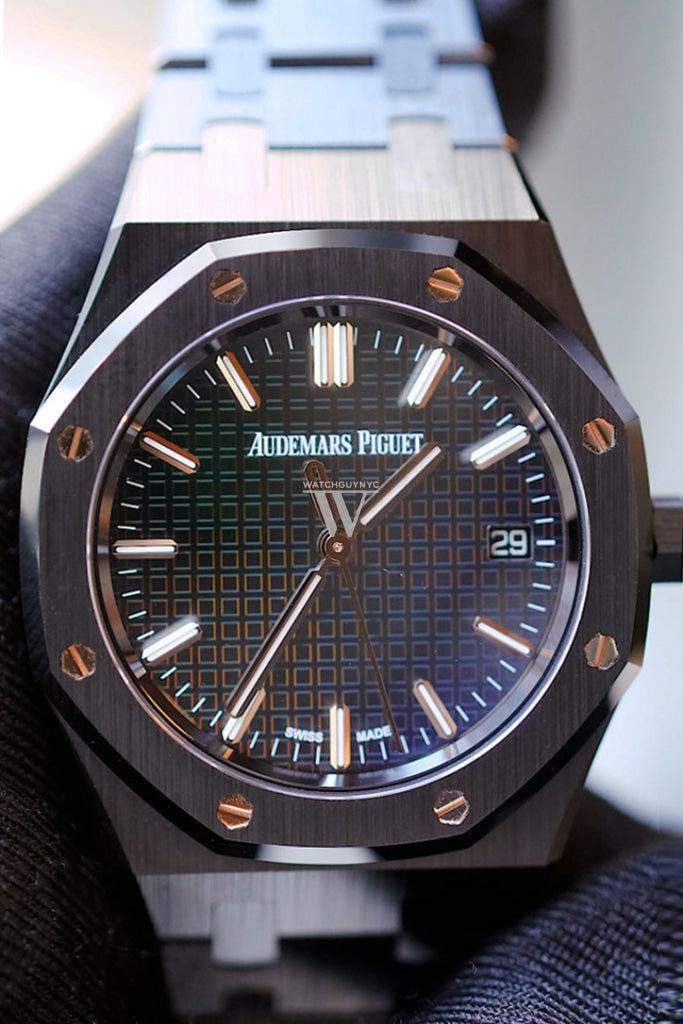 Audemars Piguet Royal Oak 34 Rainbow-Coloured Sapphire Dial Black Ceramic Watch