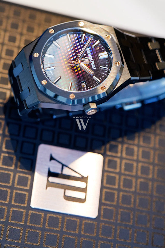Audemars Piguet Royal Oak 34 Rainbow-Coloured Sapphire Dial Black Ceramic Watch