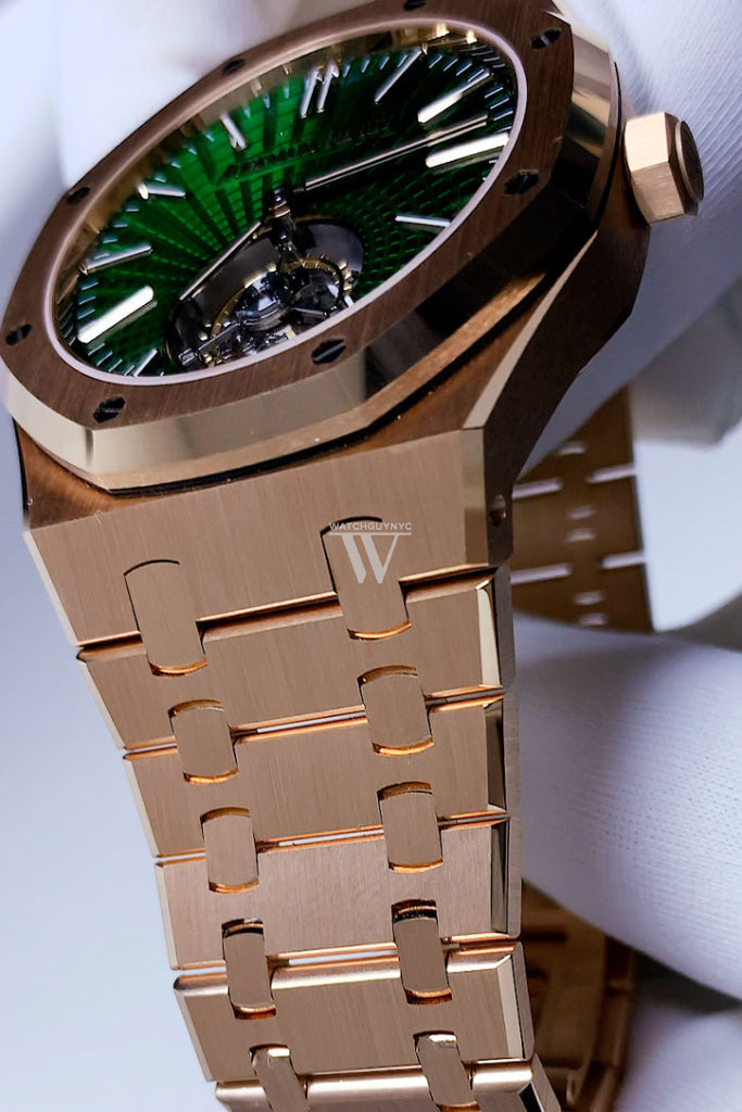 Audemars Piguet Royal Oak 41 Flying Tourbillon Rose Gold Green Dial 26533Or.oo.1220Or.01 Dcm Watch
