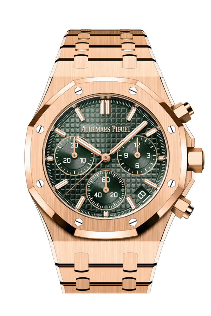 Audemars Piguet Royal Oak Khaki Green Pink Gold Watch 26240OR.OO.1320OR.08