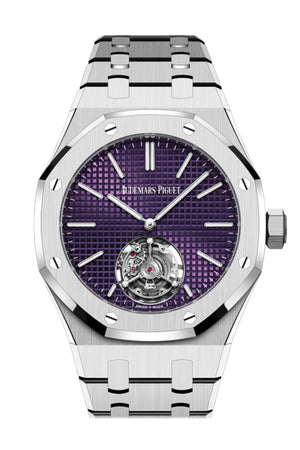 Audemars Piguet Royal Oak Plum Dial Flying Tourbillion Extra-Thin (RD#3) Stainless Steel Watch 26660ST.OO.1356ST.02