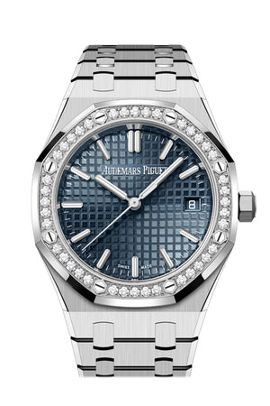 Audemars Piguet Royal Oak Blue Dial Stainless Steel Diamond Bezel Watch 77451ST.ZZ.1361ST.04