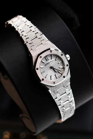 Audemars Piguet Royal Oak Mini Frosted Gold White Gold Dial