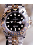 ROLEX GMT-Master II Black Dial Steel 18kt Yellow Gold Men's Watch 126713GRNR