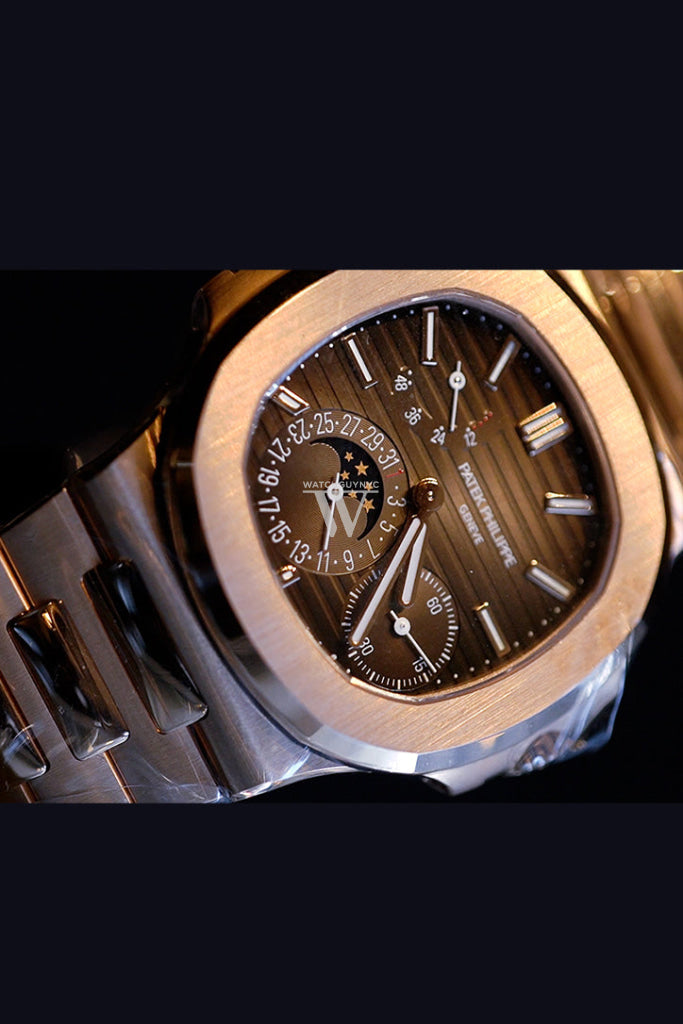 Patek Philippe Nautilus Moon Phase Rose Gold Watch 5712 1R 001 5712 1R WatchGuyNYC