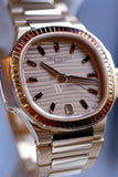 Patek Philippe Nautilus Ladies Rose Gold Baguette Cognac Bezel Watch 7118/1300R 7118/1300R-001