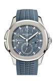 Patek Philippe Aquanaut  Travel Time Blue Gray Dial White Gold Watch 5164G