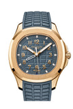 Patek Philippe Aquanaut Travel Time Quartz Blue Dial Rose Gold Watch 5269R