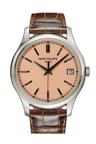 Patek Philippe Calatrava 39 Rose Dial White Gold Watch 5227G-015