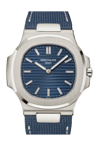 Patek Philippe Nautilus 41 Sunburst Blue Dial White Gold Watch 5810G-001