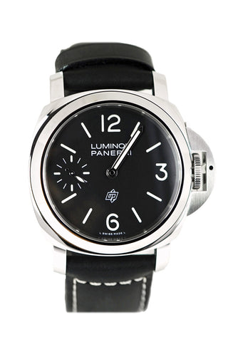 Pre-owned Panerai Luminor Logo Hand Wind Black Dial Men's Watch PAM01084