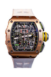 Richard Mille Flyback Chronograph Transparent Dial Rose Gold  Men's Watch RM11-03